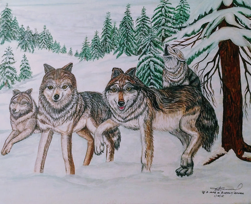 Playful Wolves In Snow - Art