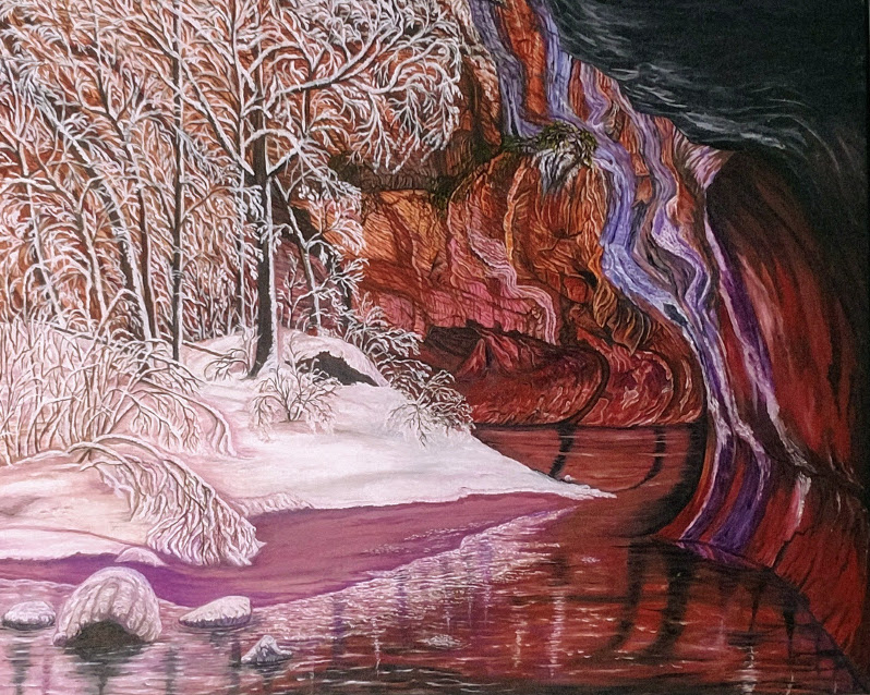 Purple Night in Oak Creek - Oils Art