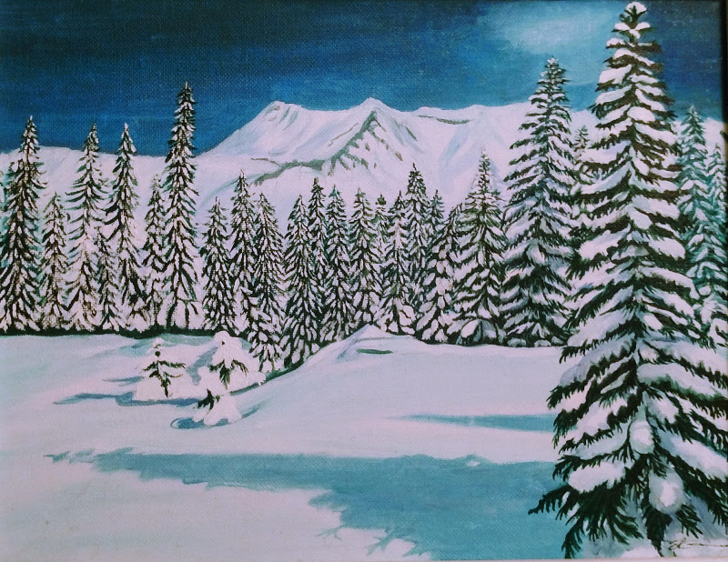Snowy Mountain- Oil Painting Art